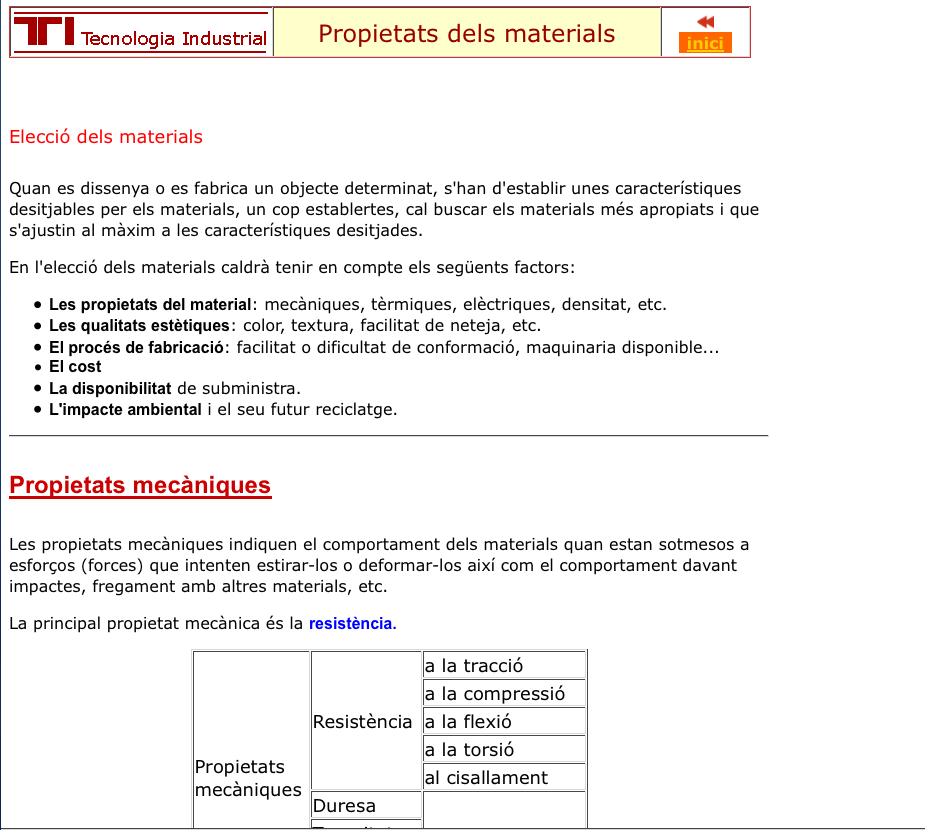 Propietats dels materials | Recurso educativo 33940