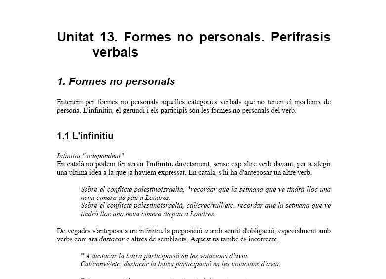 Formes no personals. Perífrasis verbals. | Recurso educativo 34085