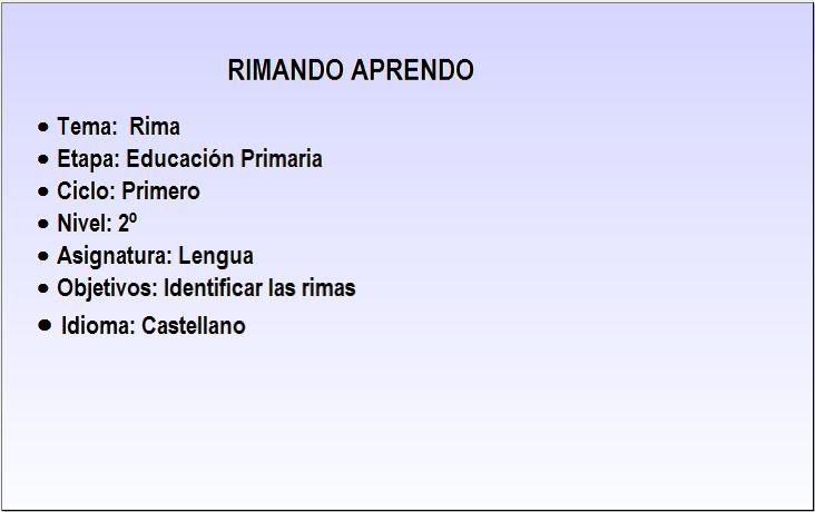 Rimando aprendo | Recurso educativo 34115