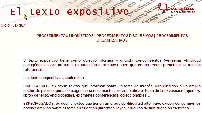 El texto expositivo | Recurso educativo 34297