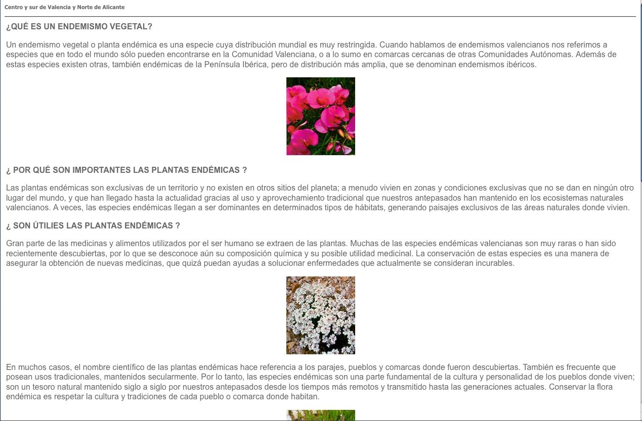 Endemismos vegetales | Recurso educativo 34596