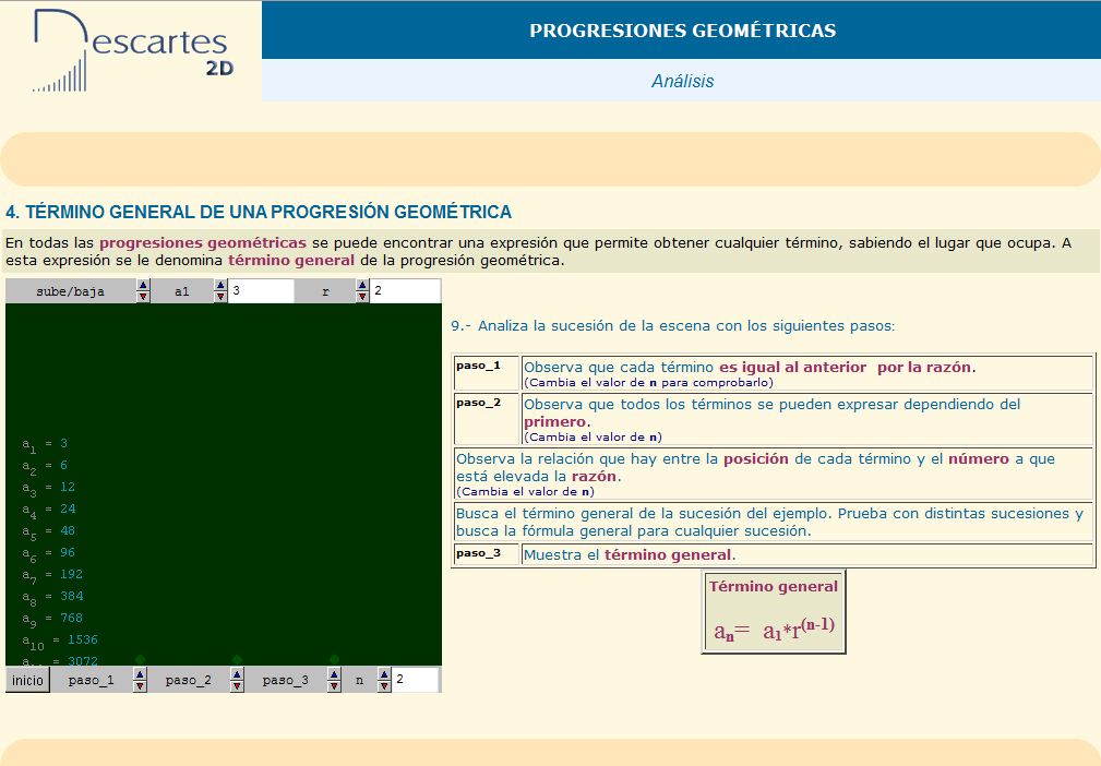 Término general de una progresión geométrica | Recurso educativo 36896