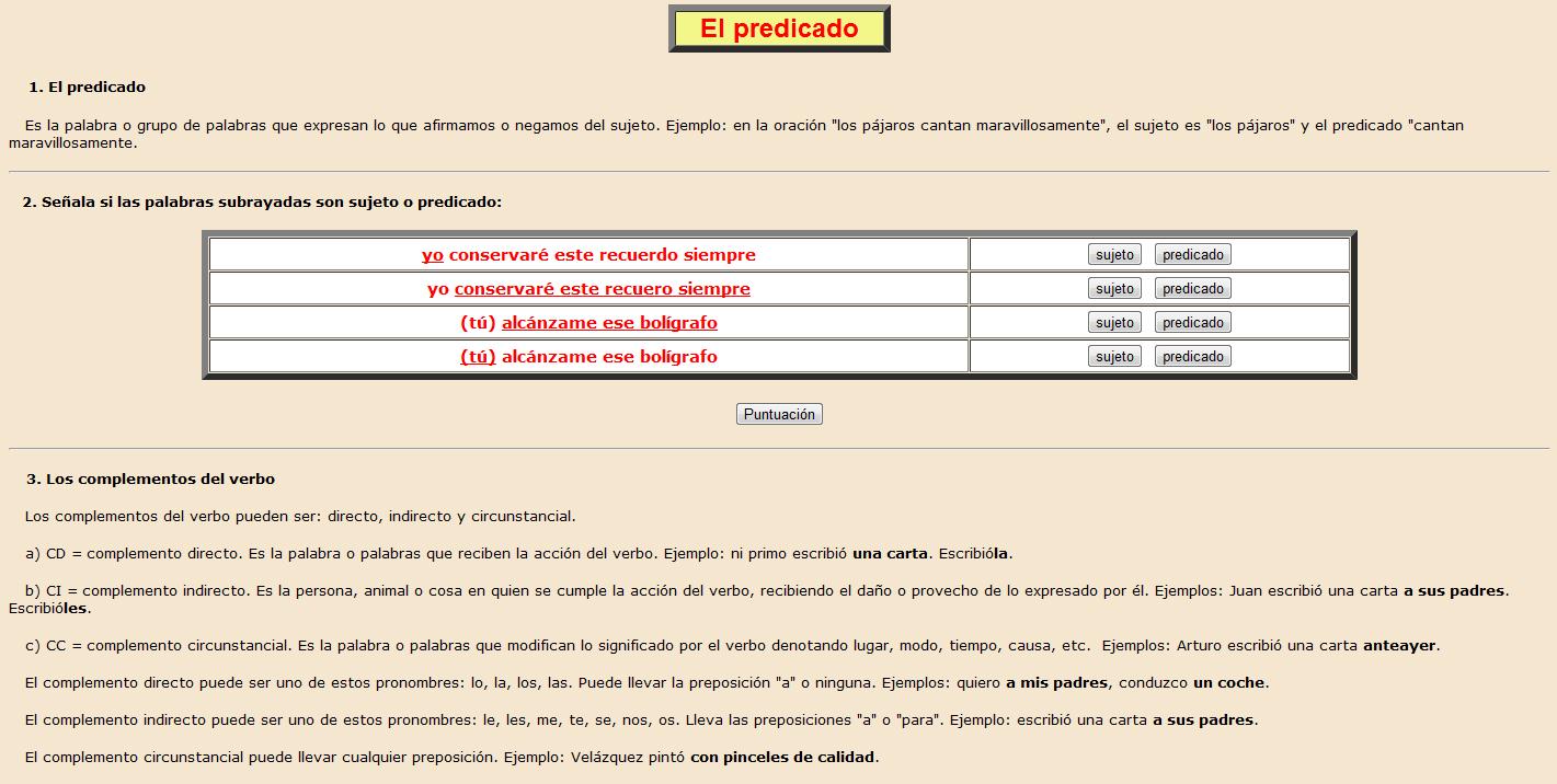 El predicado | Recurso educativo 37046