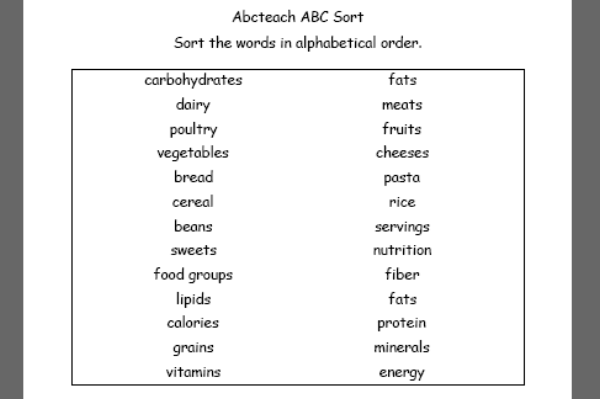 ABC sort | Recurso educativo 41708