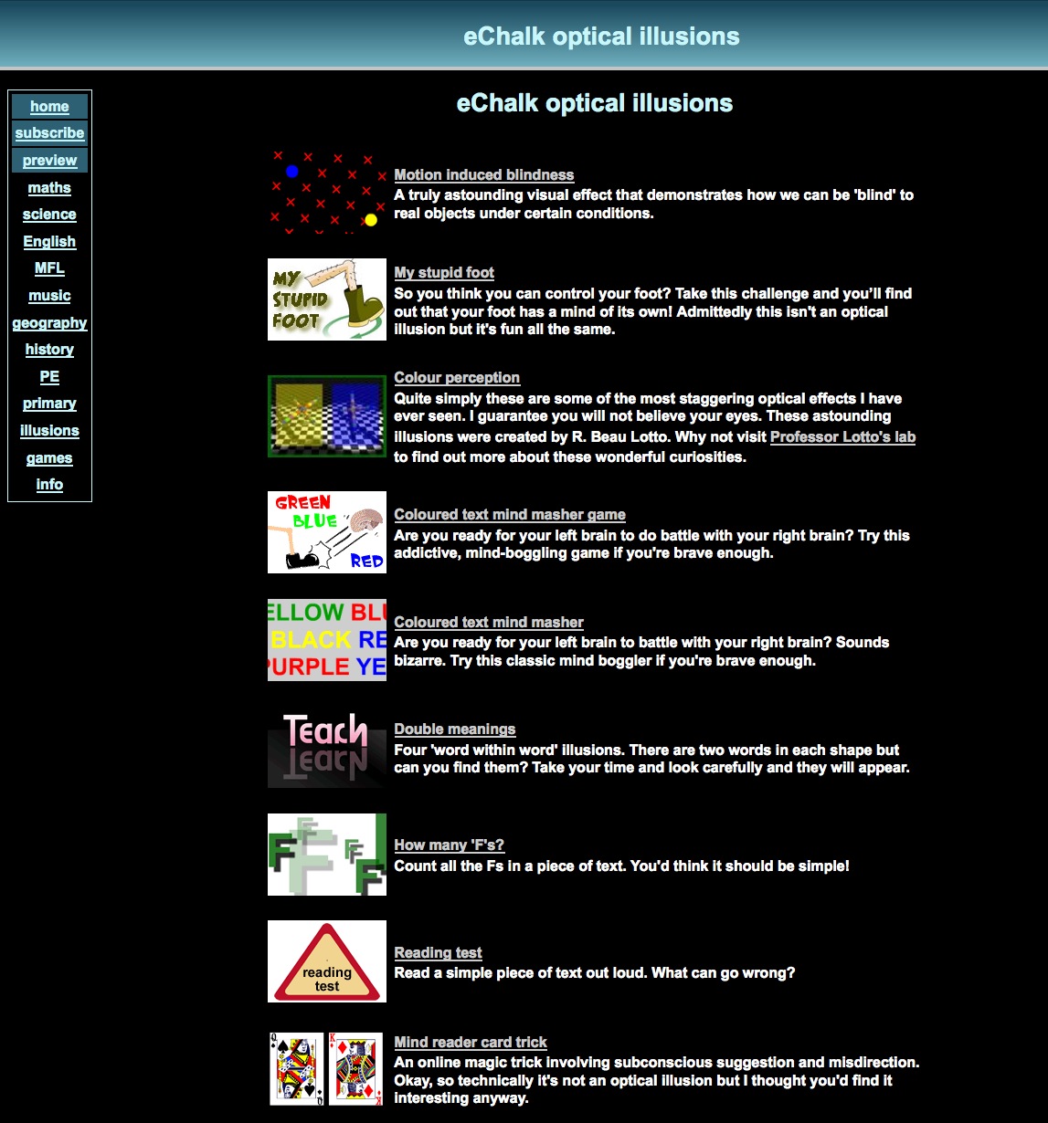 Videos: eChalk optical illusions | Recurso educativo 41934