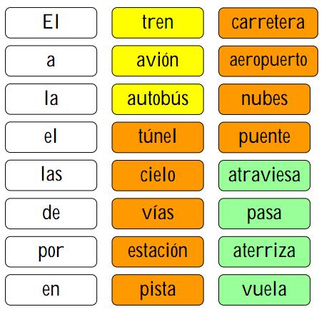 Fichas: construye estas frases | Recurso educativo 48162