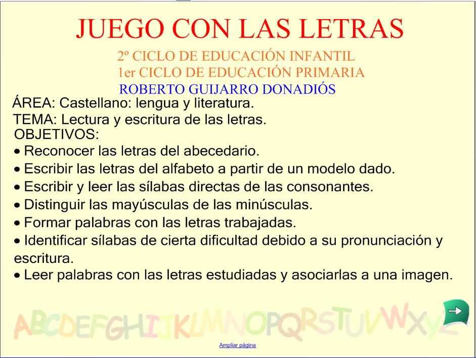 Juego con las letras | Recurso educativo 49520