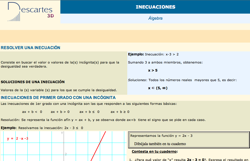 Inecuaciones de primer grado con una incógnita. Actividades propuestas | Recurso educativo 90613