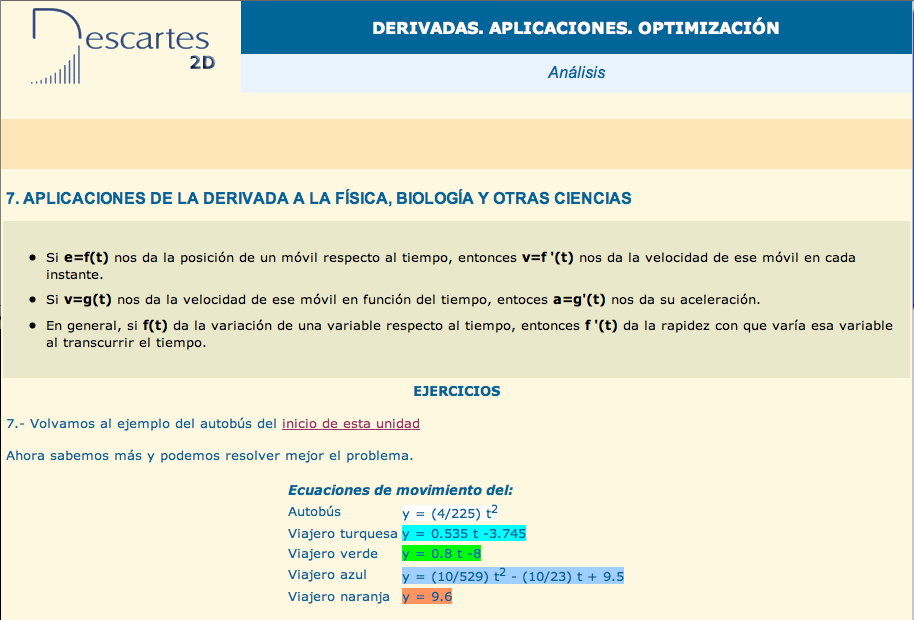 7. Aplicaciones de la derivada a la física, biología y otras ciencias | Recurso educativo 92221