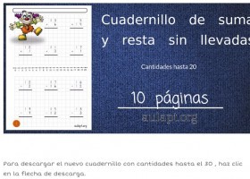 Cuaderno de sumas y restas sin llevar hasta el 30 | Recurso educativo 766974